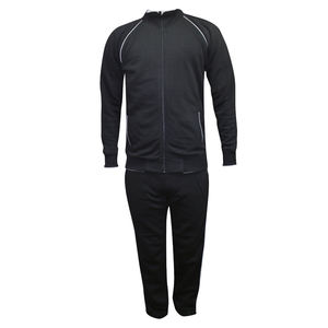Survêtements de sport 2 pièces personnalisés pour hommes, coupe ajustée, fermeture à glissière complète, bas de sport uni, vêtements de sport personnalisables - Product Image 1
