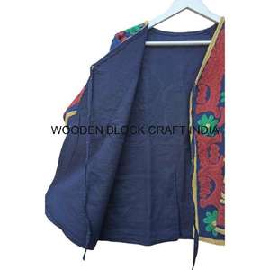 Chaqueta de Invierno para Mujer, Tejida a Mano, de Algodón, con Estampado Floral, Botones, Bordado a Máquina, Largo Regular, Transpirable - Product Image 5