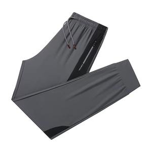 Pantalons décontractés pour hommes 2024 nouvelle mode d'été pantalons de sport à cordon de serrage haute élasticité grande taille soie glacée séchage rapide droite - Product Image 4
