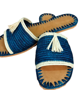 Zapatos de rafia marroquí, zapatillas de rafia, regalo de cumpleaños, zapatillas de rafia tradicionales, babuches de rafia, sandalias de rafia hechas a mano - Product Image 1