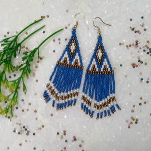 Boucles d'oreilles à franges en perles de rocaille multicolores plaqué or Style bohème Design cerceau de mode pour les fêtes Cadeaux de fiançailles - Product Image 1