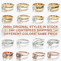 Ensemble de bagues de fiançailles et de mariage en or massif 10k 14k 18k avec pavé de diamants Moissanite pour femme, certifié AU750