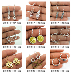 Pendientes chapados en oro, joyería artesanal India hecha a mano, Plata de Ley 925 sólida, forma de flor, joyería hecha a mano, proveedores a granel - Product Image 5