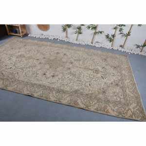 Alfombra tradicional de lana Beige de 6,4x11 pies, diseño de retazos turco Vintage para entrada, pasillo rectangular para el hogar, látex para vivir - Product Image 2