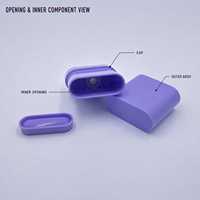 Tube ovale en plastique violet de 10 ml pour déodorant solide, baume corporel et cosmétiques