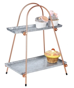 Galvanized Metal Two Tier Classic <b>Cupcake</b> <b>Stand</b> in Affordable Rate From India - Product Image 1