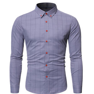 Nouveau meilleur prix de vente chemise boutonnée de créateur pour hommes rayure de luxe à carreaux fleur soyeuse extensible coupe ajustée boutonnée pour hommes - Product Image 3
