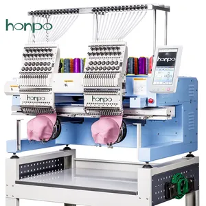 Honpo computerized double head embroidery machine hat flat shirt bags for design shop