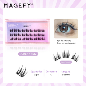 <span class=keywords><strong>MAGEFY</strong></span> Faux cils entiers faits à la main, spectaculaires, auto-adhésifs, à presser, en fibres végétales douces et naturelles - Product Image 2
