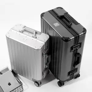 All Aluminium Magnesium Legering Trolley Case Reizen Harde Koffer Bagage Set Tsa Lock Bagage