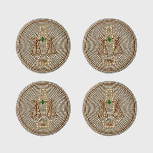 Posavasos de cuentas de semillas de diseño personalizado, decoración del hogar hecha a mano colorida para restaurantes, cafés, posavasos de cuentas artesanales promocionales - Product Image 4
