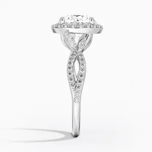 Bague de fiançailles Halo Diamond, élégante et luxueuse, pour toutes les occasions - Product Image 5