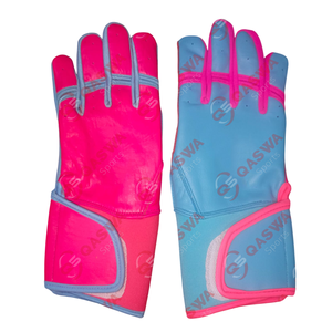 ถุงมือตีหนังแบบยาวคอมโบสีชมพูและสีน้ำเงินอมเขียวออกแบบโลโก้ได้ตามต้องการ - Product Image 1