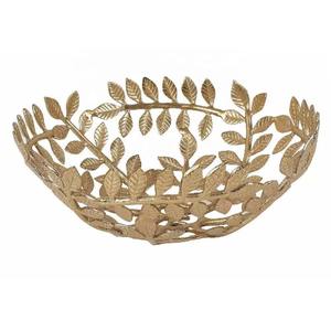 ชามอลูมิเนียมโลหะลายใบไม้ลายดอกไม้ทันสมัยชามตกแต่งที่เหมาะสำหรับงานแต่งงานกลางโต๊ะและตกแต่งบ้าน - Product Image 2