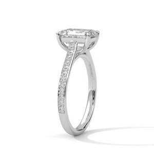 Pacho 2.10ct <b>Emerald</b> Cut Moissanite Solitaire <b>Ring</b> 925 Sterling <b>Silver</b> Engagement Band - Product Image 4