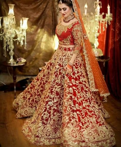 Koti-vestido de novia pesado con Lehenga, elegante, embellecido en cuentas de cristal, trabajo de piedra para boda, impresionante, 2021 - Product Image 6