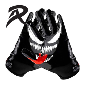 High Quality 2-Tone Silicon Custom American <b>Football</b> Receiver Gloves Premium Anti Slip Grip For Outdoor Training And Game Play - Product Image 2