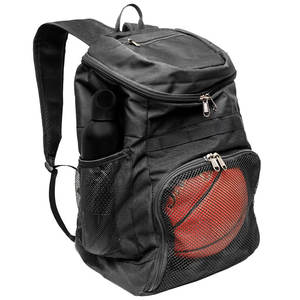 Sac de basket-ball en polyester respirant confortable avec logo personnalisé tendance professionnel de haute qualité de couleur noire - Product Image 1