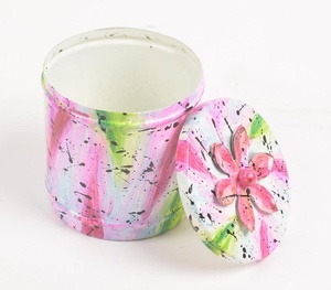 Plancha Floral esmaltada, blanca y rosa, venta al por mayor - Product Image 2