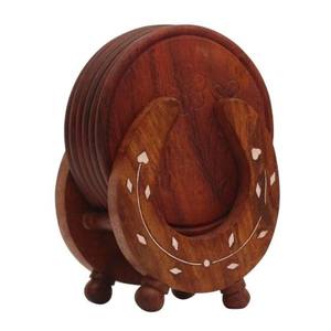 Juego de Posavasos de Madera Hechos a Mano, 6 Piezas, Color Marrón, Forma Redonda, Decoración para Mesa de Café, Té, Restaurante, Cafetería y Hogar - Product Image 3