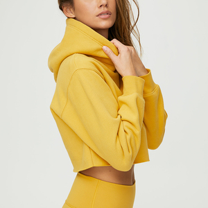 Embroidery Logo Manufacturer Women Long Sleeve <b>Sweater</b> Cropped Hoodie - Product Image 1