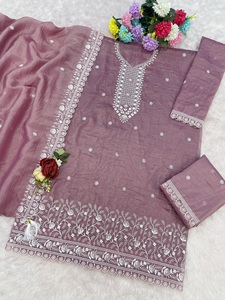 ชุดสلوارแบบเย็บเต็มตัว ลายปักทองหรูหรา พร้อมงานปักเลื่อมหนักแน่น ชุดปาลาซโซสำหรับส่งออก - Product Image 5