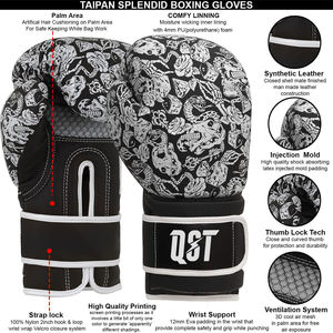 Guantes de boxeo con logotipo personalizado QST Equipo de entrenamiento de cuero de alta calidad para cierre de velcro para artes marciales - Product Image 6