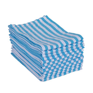 Lot de 12 serviettes jetables à rayures en coton recyclé personnalisables à séchage rapide pour le golf et l'entretien de la voiture Woven Technics - Product Image 1