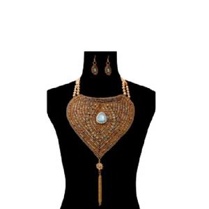 Perles de verre brodées collier africain à la mode artisanat produit Alibaba meilleur vendeur bijoux de mode collier de perles - Product Image 6