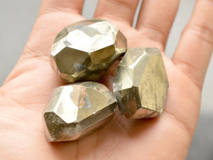 Natural Golden Pyrite Tumble Loose Faceted Gemstone Fools Gold Pyrite Tumble for <b>Money</b> & Health Healing Crystal Jewelry Making - Product Image 2