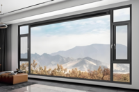 Ventanas Abatibles de Aluminio para Tiendas, Ventanas Comerciales de Exhibición, Ventanas Abatibles de Vidrio Grande para Comercios Minoristas