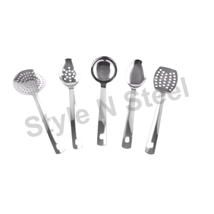 Alora Prince Outil de cuisine Ensemble de couverts à salade en acier inoxydable avec poignée - Product Image 1