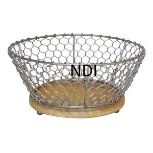 Top vente luxe Antique finition métal fruits panier de rangement comptoir Table à manger haut décor avec fil de fer cuisine incontournable - Product Image 1