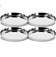 Nouveau lot de 4 sous-plaques polies extra brillantes en argent pour décoration de table plate pour la maison et les restaurants à très bas prix