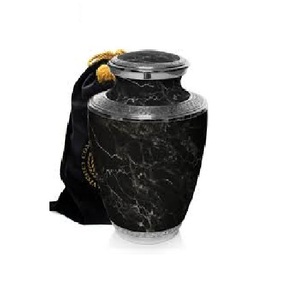 Urna de cremación caliente Suministros funerarios clásicos Urnas esmalte de alta calidad para cenizas humanas de fabricantes de artesanías indias de metal - Product Image 4