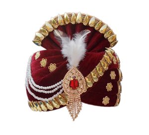 ผ้าโพกหัว/ผ้าโพกหัวเจ้าบ่าวทำจากกำมะหยี่สำหรับผู้ชาย-หลากสี - Product Image 1