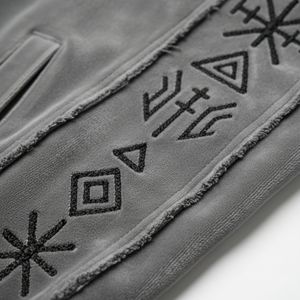 Women's Premium <b>Y2K</b> Streetwear Tracksuit Set Tech Velour Cropped Boxy Embroidered Patches <b>Hoodie</b> Rhinestone Stacked Wide Leg - Product Image 5