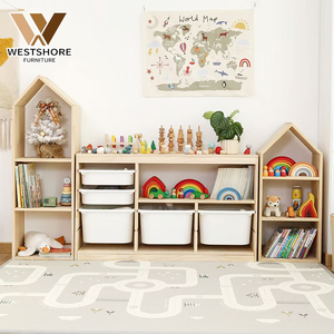 Montessori Pépinière Armoires De <span class=keywords><strong>Rangement</strong></span> Grande Capacité Préscolaire Étagère Maternelle Organisateur De Jouets Étagère De Livres Meubles De Garderie - Product Image 1