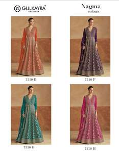 Traje Anarkali Maruti Fashion para Mujer, con Bordado de Lentejuelas Chinon, Largo hasta el Suelo, Corte Regular, Estilo Pakistaní, para Trabajo y Bodas - Product Image 6