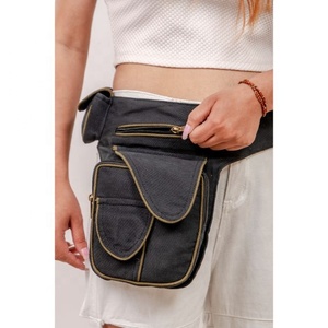 Riñonera de cuero genuino Vintage con estilo Unisex, caja colorida, bandolera, bandolera, cinturón con cremallera, patrón antirrobo de algodón - Product Image 2