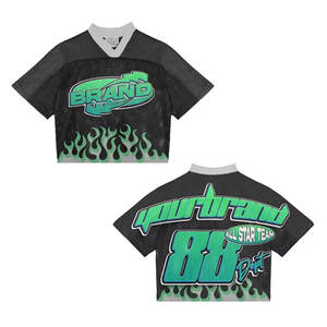 เสื้อเชิ้ตตาข่ายผ้าคอตตอนถักแบบไร้ตะเข็บทรงบ็อกซี่ ไหล่ตก พิมพ์ลาย แห้งเร็ว สำหรับผู้ชาย ผลิตตามสั่ง น้ำหนักมาก ขนาดใหญ่พิเศษ - Product Image 4