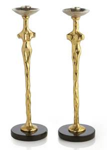 Bougeoir en métal doré fait à la main, écologique, de haute qualité, design moderne pour anniversaire, Noël, mariage, Saint-Valentin - Product Image 2