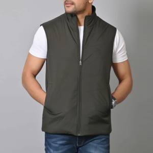 Chaqueta de plumón de lana para hombre para otoño invierno nuevo estilo transpirable ligero cuello delgado chaleco sin mangas técnica lavada - Product Image 4