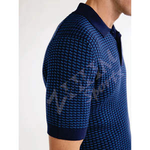 เสื้อโปโลลำลองพิมพ์ลายต่อต้านริ้วรอยแขนสั้นระบายอากาศได้มีพื้นผิวเป็นปลายด้านหน้าโลโก้ดิจิทัล - Product Image 5