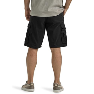 Short cargo à boutons à six poches noir en coton avec design personnalisé pour hommes moins cher prix - Product Image 2