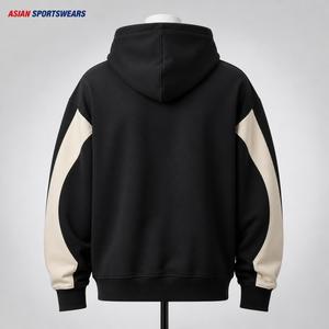 Maßgefertigter Übergroßer Zweifarbiger Gebogener Fleece-Pullover Atmungsaktiver Herbst-Herren-Streetwear Schwergewichtiger Drop-Shoulder Pullover - Product Image 2