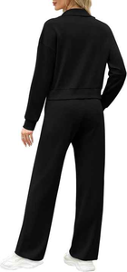 Qualité supérieure femmes 2025 survêtement 2 pièces tenues sweat jambe large pantalon de survêtement ensemble assorti - Product Image 3