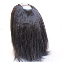 Perruque U-Part en cheveux vierges vietnamiens de haute qualité 100 % naturels pour femmes, longue, noire naturelle/roux, avec dentelle française HD transparente, sans colle