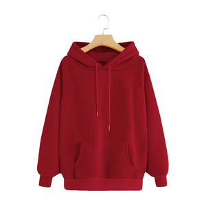 . Sweat à capuche vierge personnalisé pour femmes, couleur unie, sans étiquette, manches complètes et doublure douce, adapté aux commandes OEM ou en gros - Product Image 2