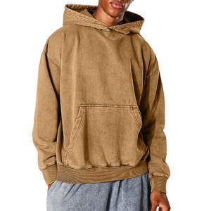 Sweats à capuche surdimensionnés graphiques avec logo personnalisé avec lavage à l'acide Sweats à capuche d'hiver unisexes anti-rétrécissement de haute qualité pour hommes - Product Image 6